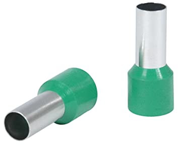 DEBFLEX - Embout pour Fil Electrique Pré Isolé 16 mm² - Cosse à Sertir pour Câblage Electrique - Connecteur Electriques - Métal - Vert - Lot de 10 Embouts
