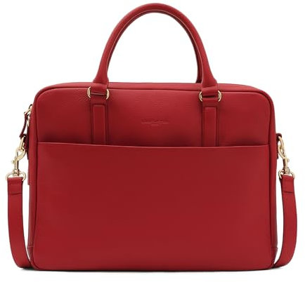 LANCASTER | Mademoiselle Business - Porte documents Cuir de Vachette Grainé Rouge