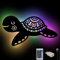 Schildkröte-Lampe Nachtlicht Farbwechsel Wand Schlummerlicht Holz Deko Figur für Wohnzimmer Kinder-Zimmer I USB + Fernbedienung
