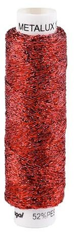1 Spule Metallgarn Stickgarn Nähgarn 100m metallic Faden Effekt Applikation, Farbwahl, Farbe:rot