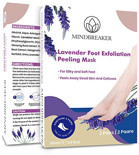 Maschera Peeling Piedi - Maschera Peeling Esfoliante Piedi Lavanda 2 Paia - Pelle Morta Secca Riparazione Calli Talloni Ruvidi Esfoliazione Naturale Peeling Piedi Rendi I Tuoi Piedi Morbidi