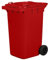 Jestic Cubo de basura 120 240 para basura basura con ruedas de goma silenciosas para recogida diferenciada, reciclaje interior exterior EN840 (240 Litros, Rojo)