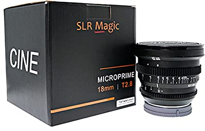 wotsun SLR Magic CINE 18mm T2.8 Ultra Wide Angle Full Frame Lens per Sony E-Mount Camera, Nero