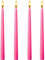 Set di 4 Candele Affusolate da 25,4 cm, Alte, Antigoccia e Senza Fumo per Cena a Casa, Feste, Matrimoni, Halloween, Natale (Rosa)