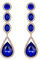 EVER FAITH Damen Ohrringe Kristall Hochzeit Mode Teardrop Lange Baumeln Kronleuchter Ohrhänger Gold-Ton Blau