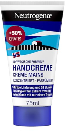 Neutrogena Handcreme konzentriert parfümiert (75ml), beruhigende Feuchtigkeitscreme mit 40% Glycerin + Vitamin E bei extrem trockenen, rissigen Händen