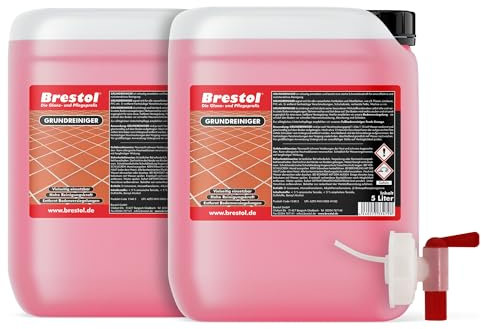 BRESTOL® GRUNDREINIGER 10 Liter Konzentrat für alle wasserfesten Böden geeignet wie Laminat, Fliesen, Kacheln, Naturstein, Beton, Parkett, PVC, Linoleum - löst Versiegelungen und reinigt gründlich