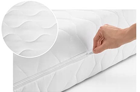 Matratzenbezug ersatz schoner bezug gesteppt reißverschluss waschbar KingBEZUG (140x200x10 cm)