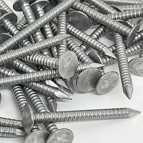 1.75”-RING SHANK ALUMINUM - ROOFING SIDING NAILS - Vinyl & Aluminum Siding & Facia Trim Nail – Aluminum metal secure holding Ring Shank nail – 1.75 in (100)