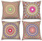 Hnmdmyi Kissenbezug Boho 50x50 4er Set, Bunte Retro Floral Mandala Kompass Medaillon Bohemian Dekorative Kissenbezüge Leinen Kissenhülle für Sofa Couch Bett Garten Outdoor Home Decor