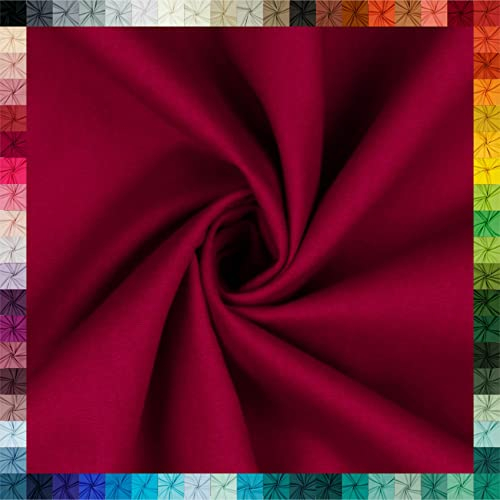 VmG-Store 2m Baumwollstoff Uni 100% Baumwolle Oeko-Tex KEINE Meterware über 70 Farben zur Auswahl (040 I Cerise)