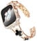 KADES Compatible with Apple Watch Straps 45mm for Women,Bling Diamond Rhinestone Stainless Steel Bracelet with Bling PC Protective Case for iWatch Series 9 8 7, Rose Gold