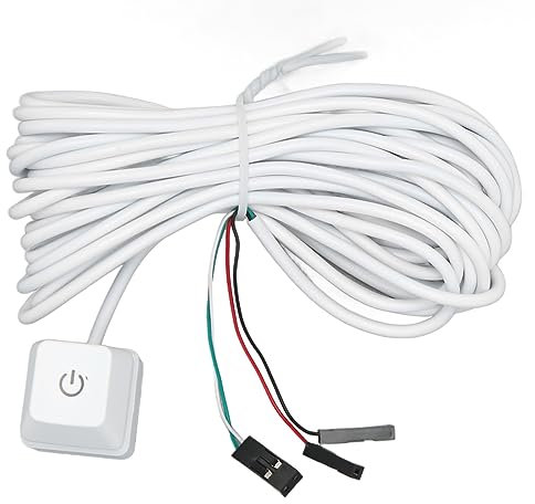 Jectse Desktop-Computer-Netzschalter, Externer PC-Netzschalter-Knopf, Netzteil-Steueradapterkabel 2 M/4 M, Blauer Schalter, Hintergrundbeleuchteter (Buntes Licht 4m)