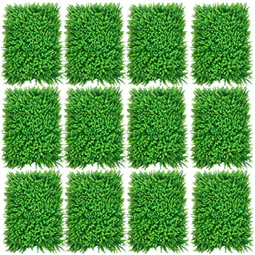 Künstliche Pflanzenwand 12 Stück Kunstpflanzen Wandpaneele Künstliche Hecke Buchsbaum Panels Grasplatte Rasen Wand 40X60cm