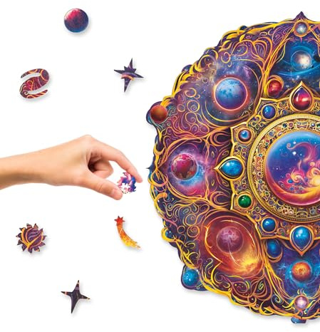 UNIDRAGON Holzpuzzle für Erwachsene - Space Dreams Puzzle - 700 Teile | Royal Size 45 x 45 cm - Einzigartig geformte Puzzleteile - Lasergeschnittenes Holz - Holzgeschenkbox