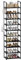 SPUSEN Shoe Rack, 10 Tier Shoe Storage Organizer with Hooks,Fit 20-25 Pairs Shoes,Metal Tall Shoe Shelf for Closet,Entryway,Garage,Bedroom,Cloakroom,Black