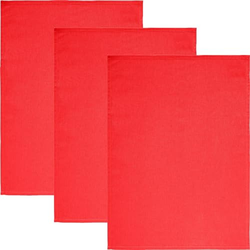 REDBEST Geschirrtuch Tulsa 3er-Pack Baumwolle rot Größe 50x70 cm