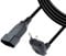 RIIEYOCA Cable alargador Euro en ángulo Recto de 90 Grados, Enchufe Euro Macho Tipo C a Enchufe Euro Hembra Tipo C, 2,5A/250V, 0,75 mm² para Monitor de Ordenador, TV, electrodomésticos, Negro (2m)