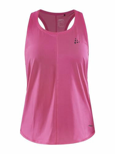 Craft CORE Essence Rib Singlet W | Sport Top Damen L | Metro | weiches Funktionsshirt Damen aus recyceltem Polyester | Mesh Einsätze | Quick Dry Sportshirt Damen