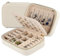 Dajasan Reise Schmuckkästchen, Klein Schmuckaufbewahrung, Schmuckschatulle für Damen, Samt Schmuckbox, Schmuck Geschenk Box für Frauen, Mädchen, Mutter, Kinder, Oma (Beige)