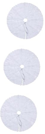 OUNONA 3 STK Weihnachtsbaum Rock Schürze Christbaum Teppich Christmas Tree Carpet weihnachtsbaumtuch Christbaum Tuch weihnchtsdeko Weihnachtsbaumschürze Stechpalmenrock Baumrockmatte Weiß