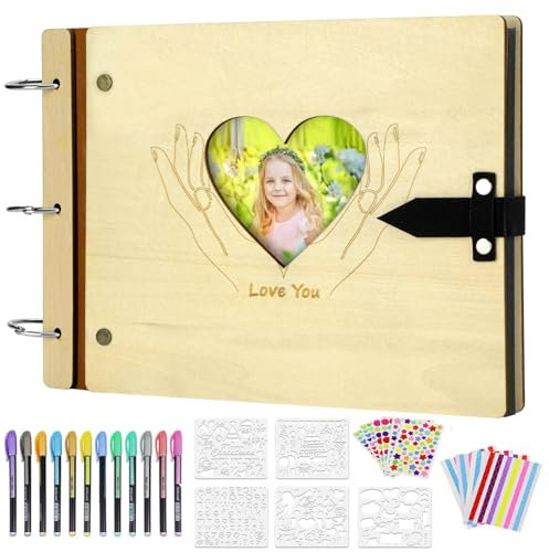 ZEEYUAN Fotoalbum Scrapbooking schwaze Seiten mit Zubehör Fotobuch zum Selbstgestalten Geschenk für Frauen, Freundin
