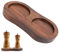 Palmcee Salt and Pepper Mill Tray, Pepper Grinder Rest, Wooden Pepper Grinder Holder, Dining Table Protector, Pepper Grinder Accessories, Accommodates 2 Grinders (Inner Dia 5.8 cm / 2.28 in)