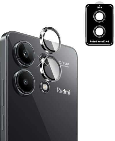 QULLOO para Xiaomi Redmi Note 13 4G Protector de Lente de Cámara, Cristal Vidrio Templado 9H Individuo Metal Cámara Trasera Protector Camara, 1 Juego (Negro Espacial)