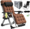 YOMIFUN Übergroßer Zero Gravity Stuhl, XL-Lounge-Stuhl, 73,7 cm Breite, gepolsterter Liegestuhl mit abnehmbarem Kissen und ADJ-Kopfstütze, Aufbewahrungstasche, Fußstützenkissen, Getränkehalter, für