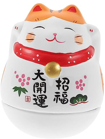 Cabilock Desktop Decor Keramik Handwerk Ornament Entzückende Katze Statue Cartoon Katze Decor Spielzeug