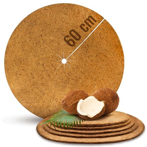 ProFlora® Kokos Mulchscheibe Winterschutz - Biologisch abbaubare Kokosscheibe als Winterschutzmatte für Pflanzen (60 cm, 1 Stück)
