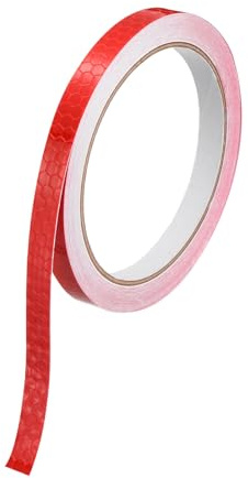 QUARKZMAN 1 Rollen Reflektierendes Klebeband 1 cm x 8 Meter Reflektorband Selbstklebend Reflektorklebeband Warning Tape für Fahrrad Auto Stoff, Rot