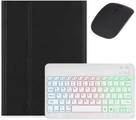 kaidisen Tastaturhülle mit Hintergrundbeleuchtung für Galaxy Tab S9 FE 11 Zoll / Tab S9 11 Zoll / Tab S8/S7 11 Zoll Tastaturhülle mit Maus, abnehmbare Hintergrundbeleuchtung, Farbe Tastaturhülle,