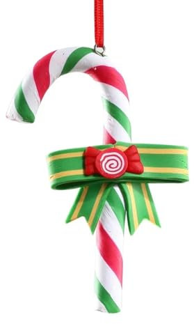 Swiixxer Christbaumschmuck, Ornament, Weicher Ton, Lutscher, Rot, Zuckerstange, Weihnachtsbaumanhänger, Fürs Neue Jahr D