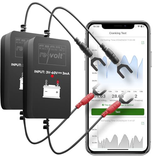 Lescars Batteriewächter 48V: 2er-Set Kfz-Batterie-Wächter mit BT, App, für Batt. mit 6-48 Volt (Auto Batterietester Diagnosegeräte, Batterie Messgerät, Überwachungssysteme)