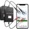 Lescars Batteriewächter 48V: 2er-Set Kfz-Batterie-Wächter mit BT, App, für Batt. mit 6-48 Volt (Auto Batterietester Diagnosegeräte, Batterie Messgerät, Überwachungssysteme)
