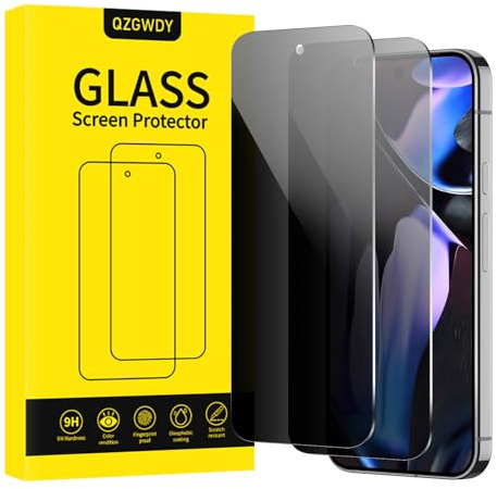 QZGWDY Verre Trempé Anti-Espion pour Google pixel 9 pro xl, Lot de 2 Film Protection Écran Vitre Protecteur Protege Sans Bulles, Dureté 9H, Facile à Installer