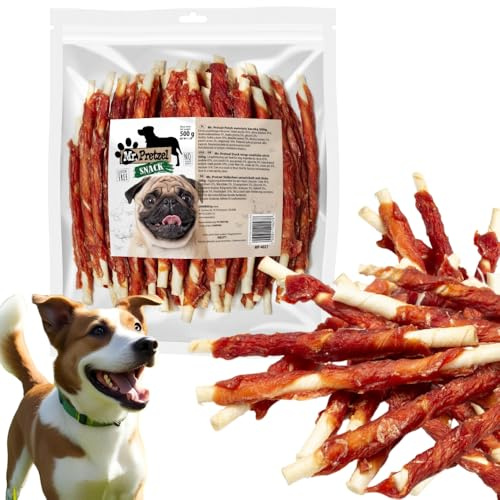 Mr. Pretzel Premium Hundesnack 500g – Entensticks-Kausnack für Hunde – Getreidefrei – Ohne künstliche Zusätze – Hypoallergen