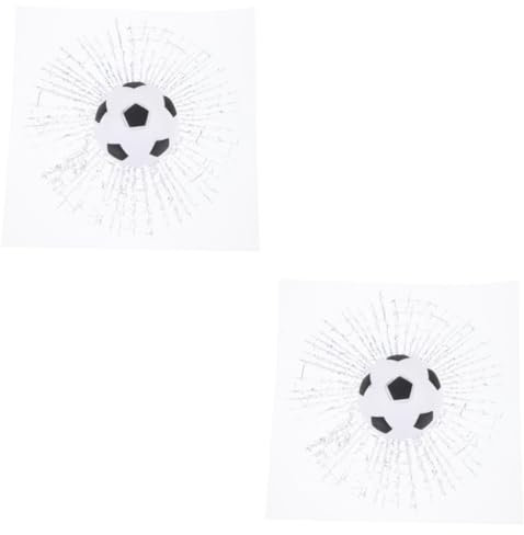HEMOTON 2pcs Football Pattern Car Window Sticker Prank Crack Glass Decal Sporty Car Decal for Adults
