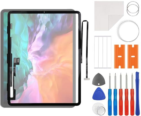 swark Nuovo schermo touch screen in vetro digitalizzatore di ricambio per iPad Pro 12.9 3rd 2018/4th 2020 touchscreen con kit di strumenti di riparazione aggiornato, nessun display LCD