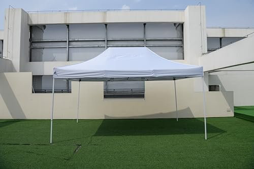 RELAX4LIFE Gazebo Pop-Up Impermeabile 445 x 300 CM, Tenda da Viaggio Pieghevole con 3 Regolazioni di Altezza, Protezione Solare, per Giardino, Spiaggia (BIANCO)