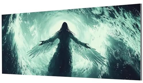 Engel Malen Nach Zahlen Erwachsene Groß XXL 100x200cm, Malen Nach Zahlen Wolke DIY Farbe Acrylfarbe ölgemälde Set mit Pinseln für Zimmer Deko Wand Aesthetic, Geschenke für Frauen, Rahmenlos Model-1673