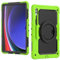 Full Protective Case Heavy Duty Shockproof TPU Case Compatible with Galaxy Tab S10 Ultra 14.6 inch (2024) Kids Case,360 Degree Rotating Handle Stand Bracket W Screen Protector+Shoulder Strap(Green)