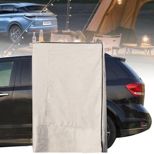 Duschzelt mit Dach, LED-Lichtleiste, Reißverschlüsse für Sicherheit und Zugang, Badezimmer fürs Auto, Camping, Reisen,100x100x200cm