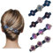2025 Neue Blumen Haarclips, 4 Stück Kristall Haarspangen Damen,Five Leaf Clover Haarschmuck, Geflochtene Haarspange für Mädchen, Stylische Haarklammern für Elegante Frisuren (B)