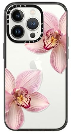CASETiFY Compact iPhone 14 Pro Case [2X Military Grade Drop Tested / 4ft Drop Protection] - Orchidia - Clear Black