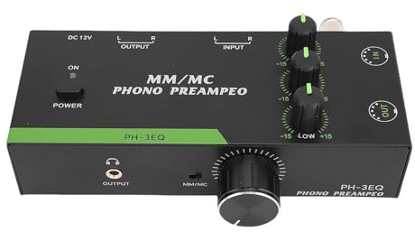 Asixxsix MM/MC Phono Preamp, 5 Pin XLR Eingang Ausgabe Professionelles Mini -Stereo -Phono -Vorverstärker für Turntable Player -Stereo -Stereo, 3,5 -mm -Kopfhörerausgabe (eu)