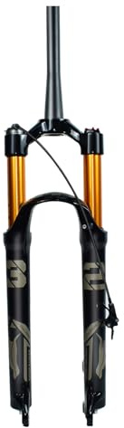 HZXQCVB Horquilla De Suspensión Air para MTB 26, 27,5 Y 29'' Horquillas Delanteras De Liberación Rápida Recorrido De 100/120mm Tubo Recto/cónico Freno De Disco(Black Tapered,27.5''-120mm)