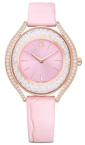 Swarovski Crystalline Kollektion Aura Uhr, Swiss Made, Lederarmband
