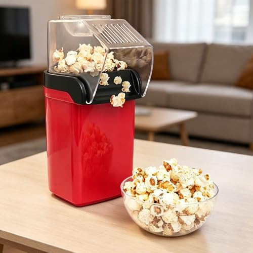 Blendra 1200W Popcorn Machine with Measuring Cup & Visible Maker | Designed for home use with anti-slip foot pad, no oill,healthy,easy to operate